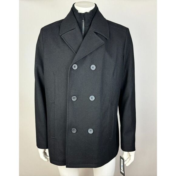 Kenneth Cole NY WoolDouble Breasted Coat Mens‎ XL NWT $265 Insulated Jacket